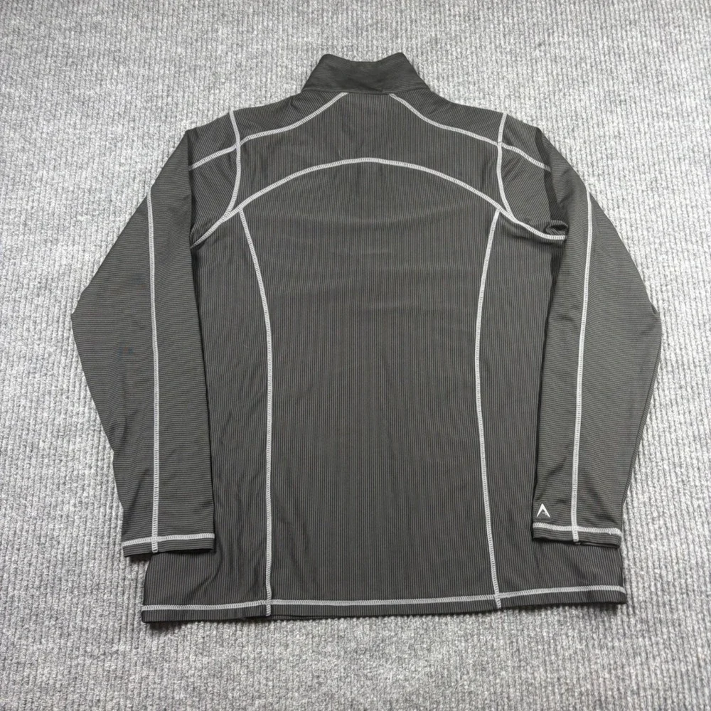 Antigua Pullover Men's L Washington Redskins NFL Quarter Zip Gray Striped
